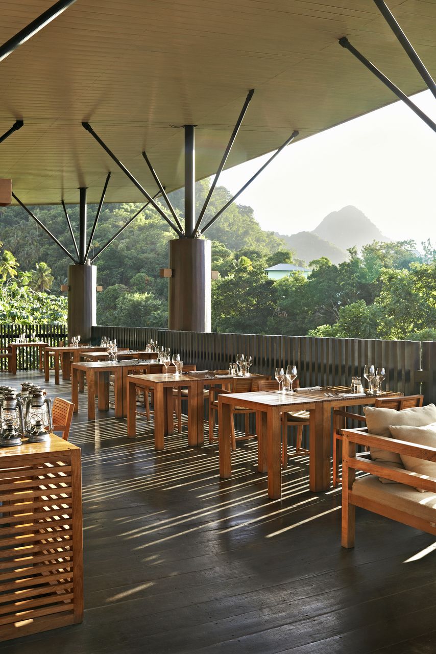 Restaurant im Rabot Hotel, St. Lucia 