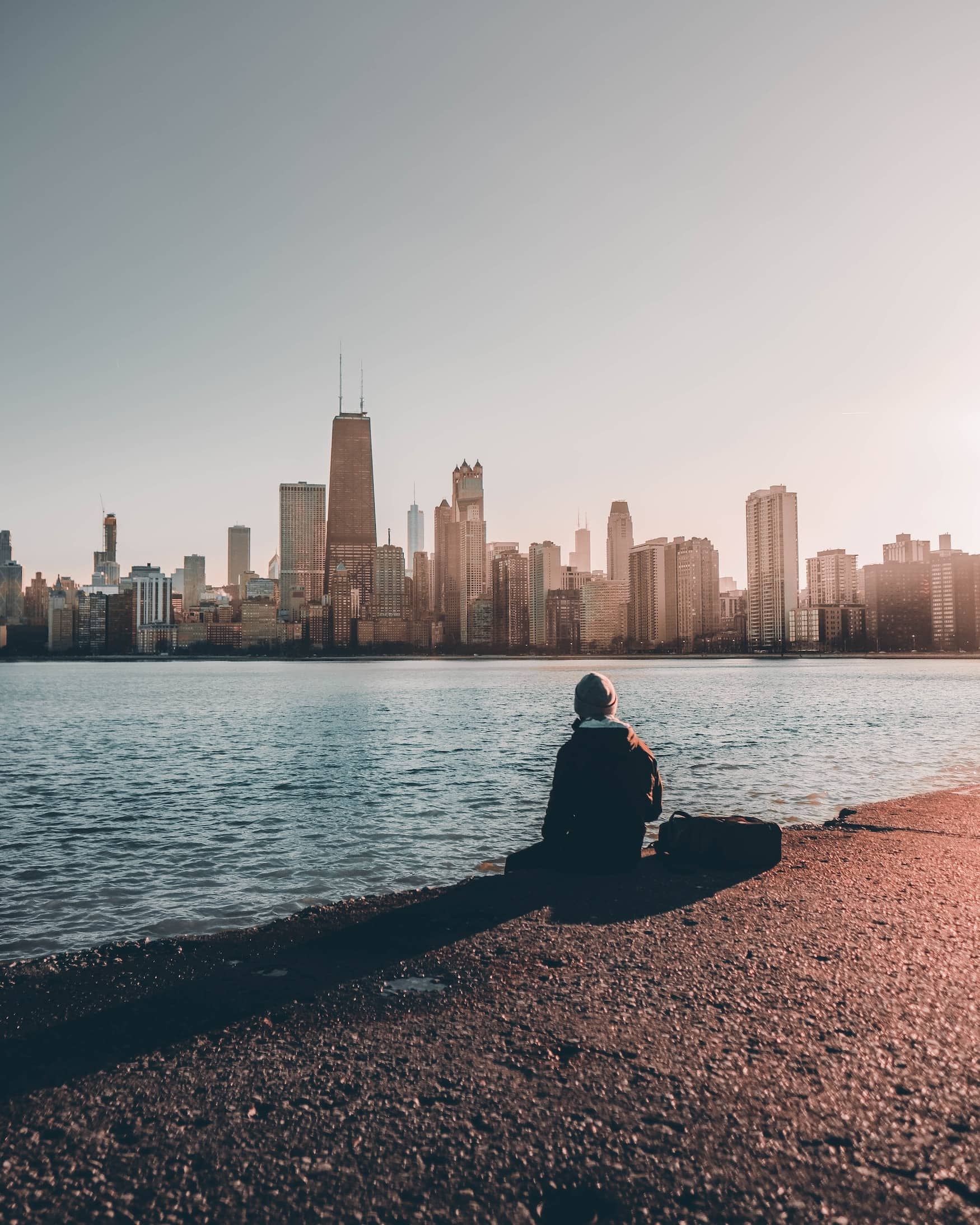 Mensch vor Aussicht in Chicago