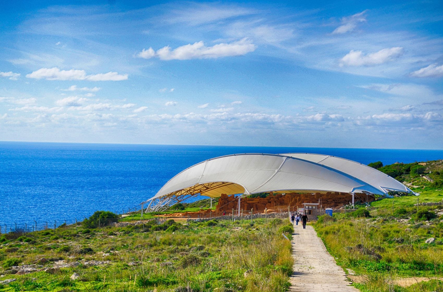 Malta Tempel Mnajdra Weg Besucher 