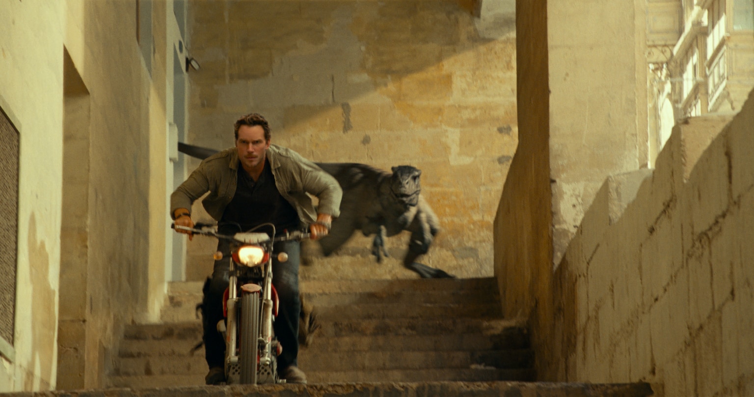 Chris Pratt als Owen Grady in Jurassic Park in der FIlmlocation in Malta