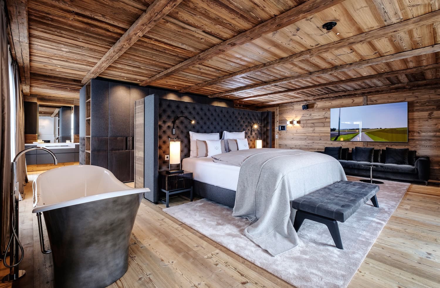 Schlafzimmer im Chalet Residence des Severin*s Alpine Retreat.