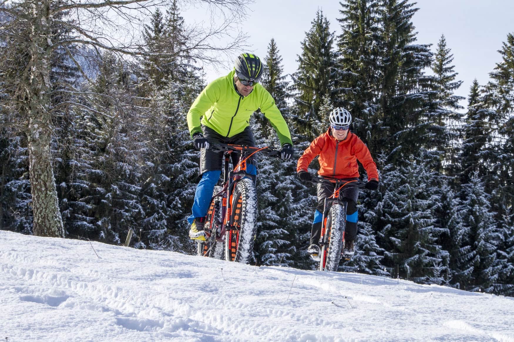 Fatbiken in den Alpen im Winter