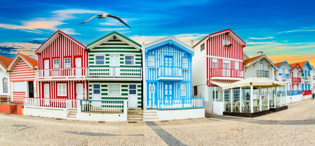 Bunte Fischerhäuser in Aveiro
