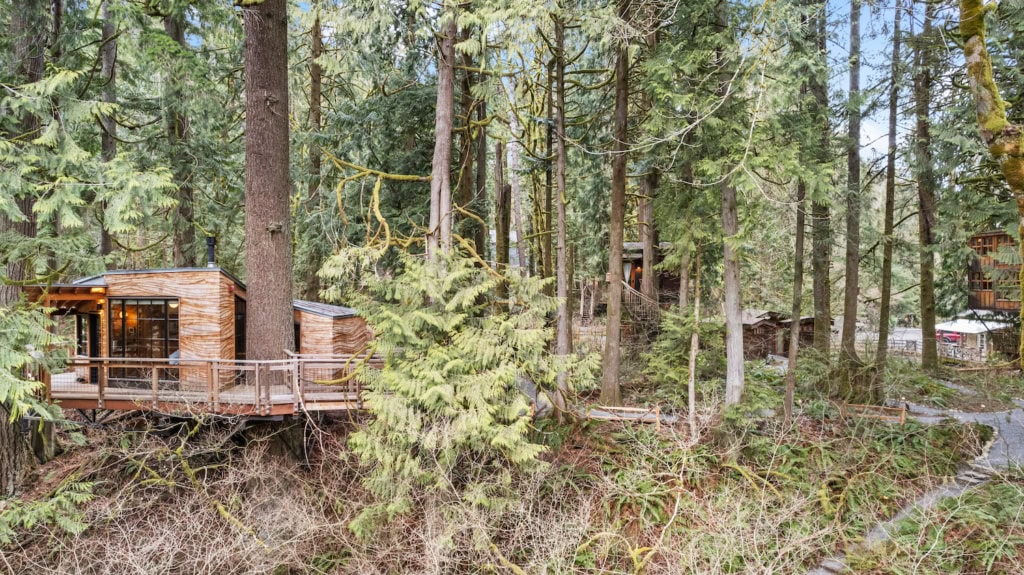 Nachhaltig Reisen im Baumhaus mit Balkon im Treehouse Point