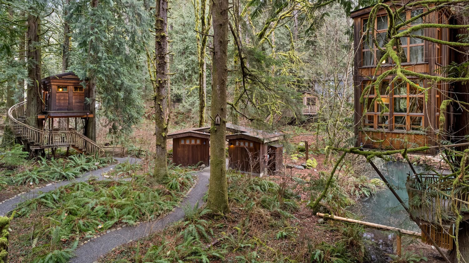 Ein Baumhausdörfchen im Treehouse Point
