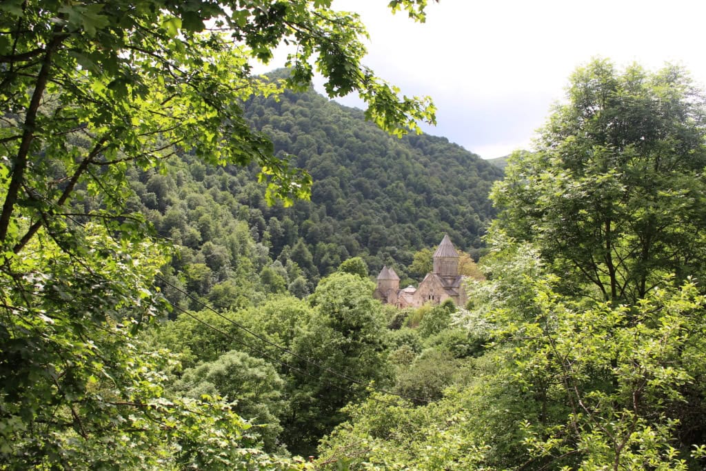 Kloster Haghpat in Armenien, inmitten eines dichen Walds