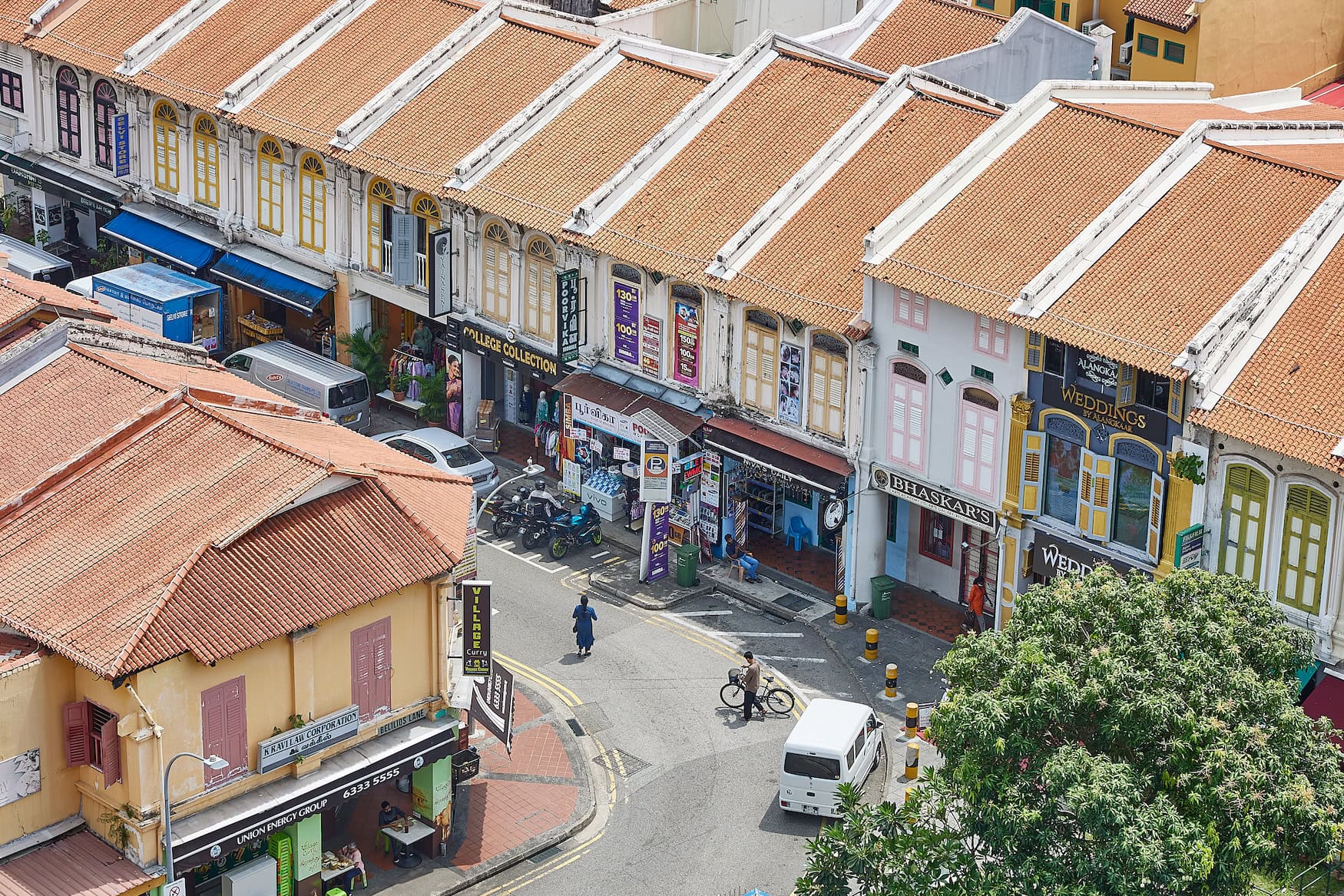Blick auf die Häuser von Singapur
