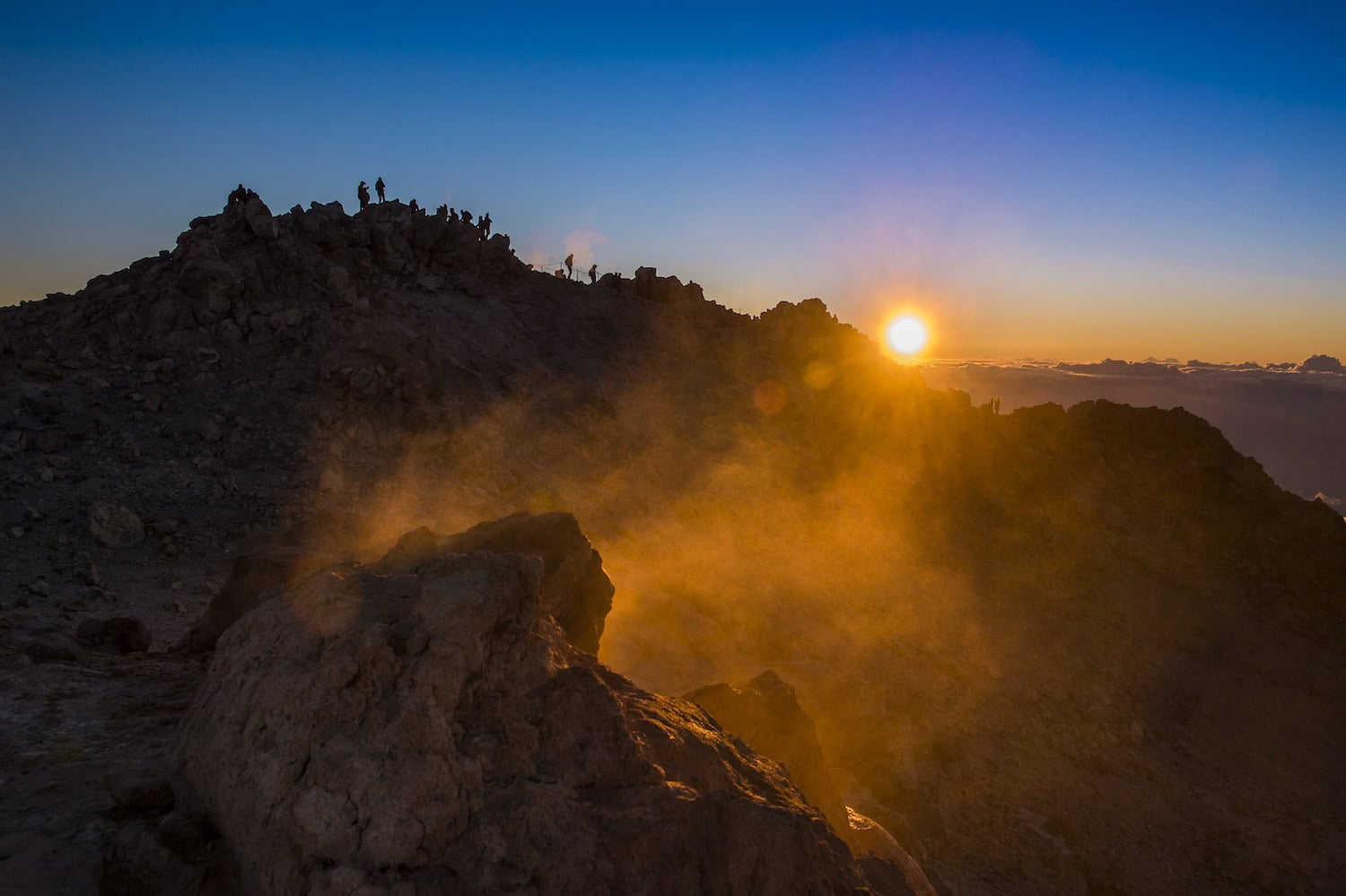 Sonnenuntergang auf dem Teide in Teneriffa