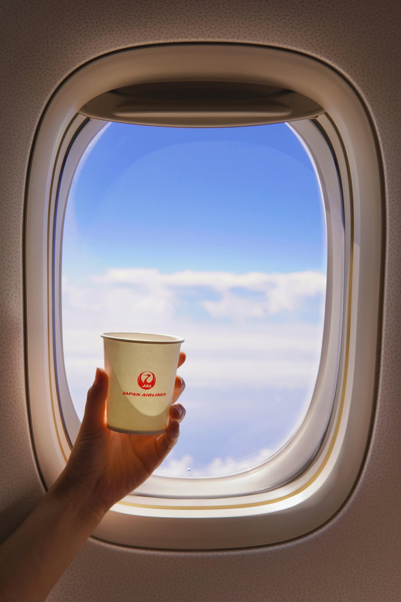 An Bord einer Maschine von Japan Airlines