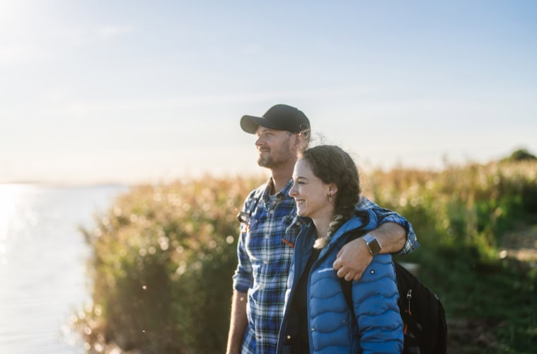 Wandern in Rugenhof am Kubitzer Bodden auf der Insel Rügen