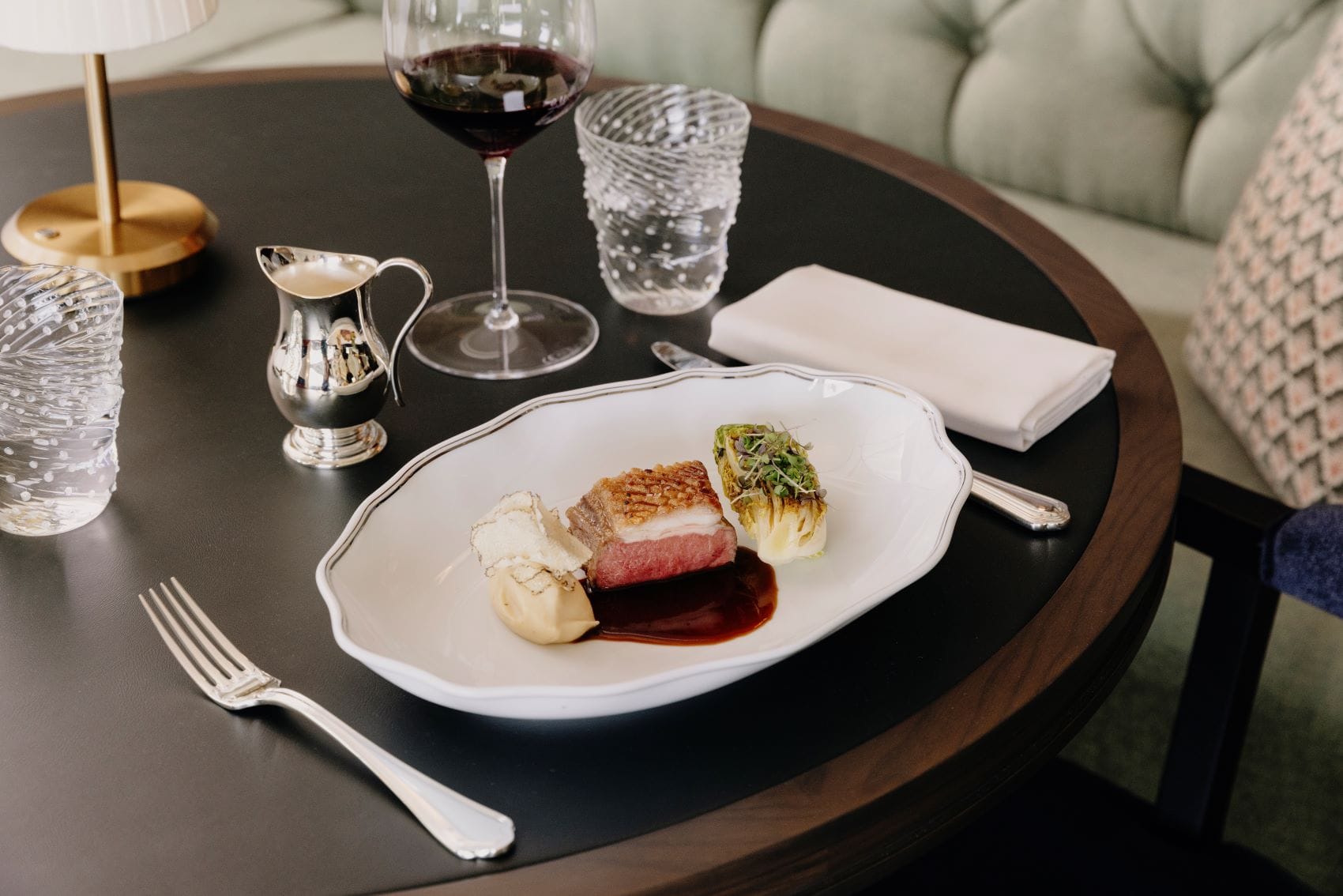 Lammgericht im Restaurant von Rosewood Schloss Fuschl