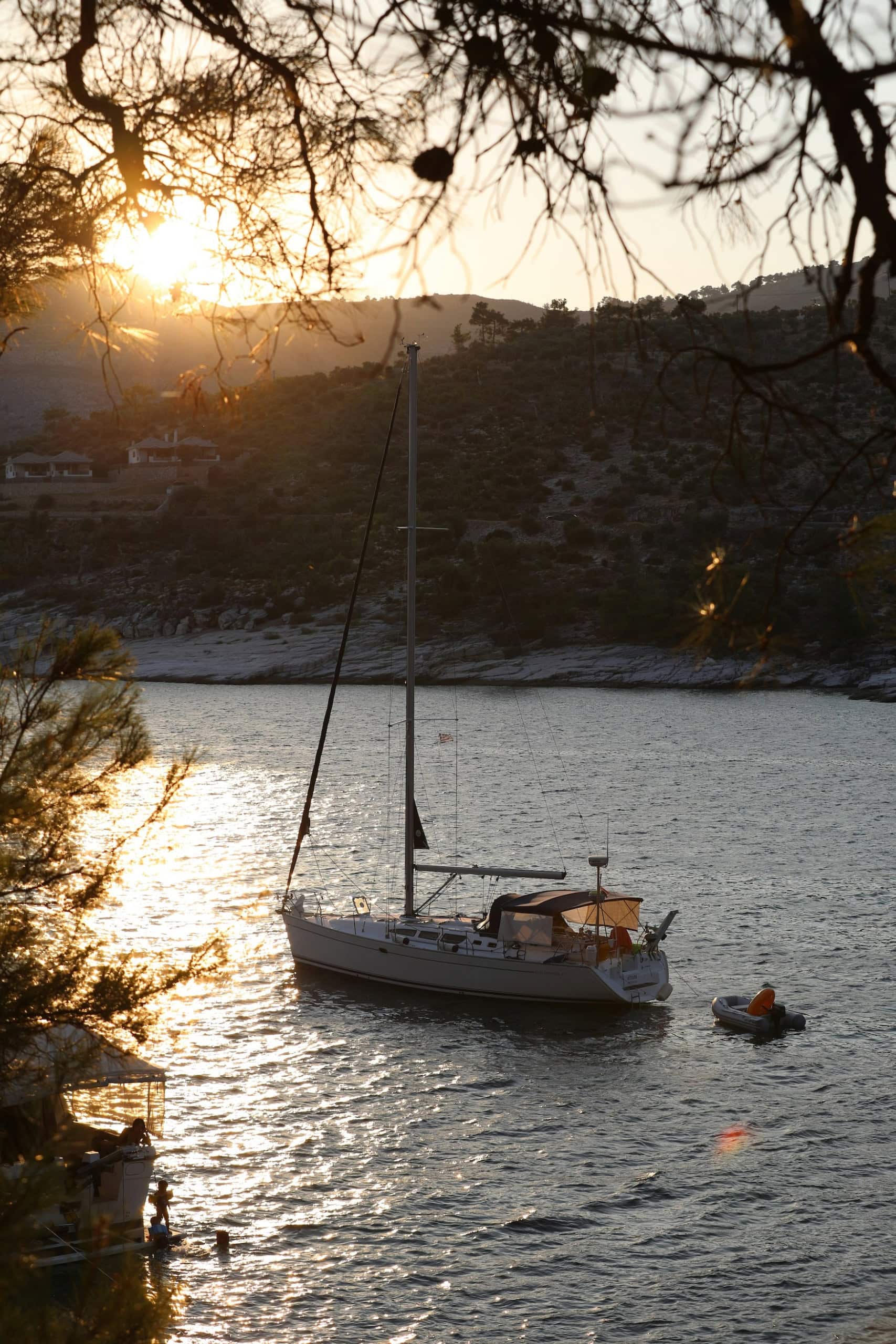 Segelboot vor der Insel Thassos
