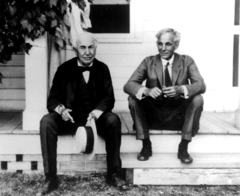 Die Freunde Thomas Edison und Henry Ford.