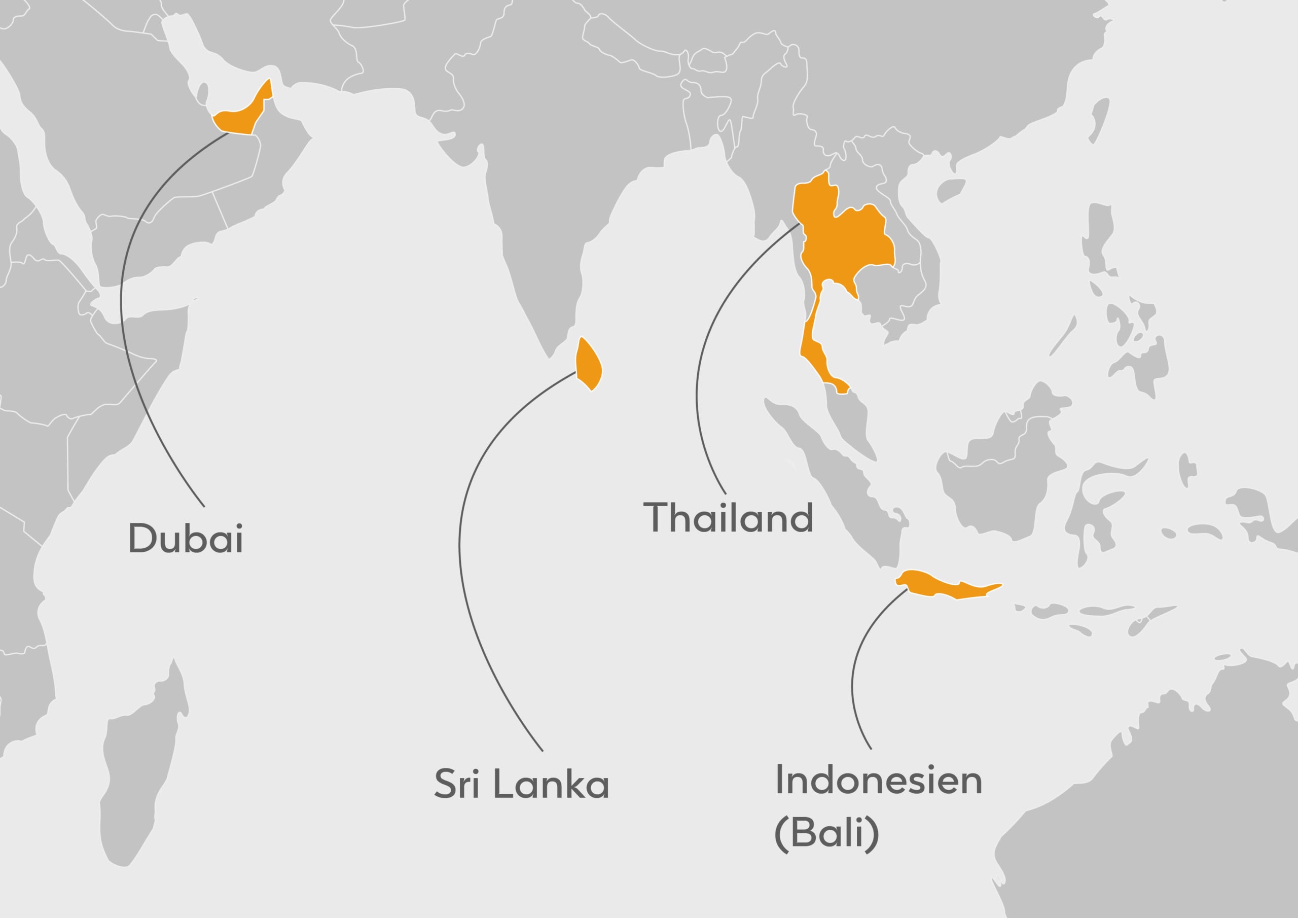 Beliebte Fernreiseziele in Asien sind etwa Dubai, Sri Lanka, Thailand und Indonesien. Wer in Fernreisezielen wie diesen Urlaub macht, sollte sich vor Hepatitis A und Hepatitis B schützen.