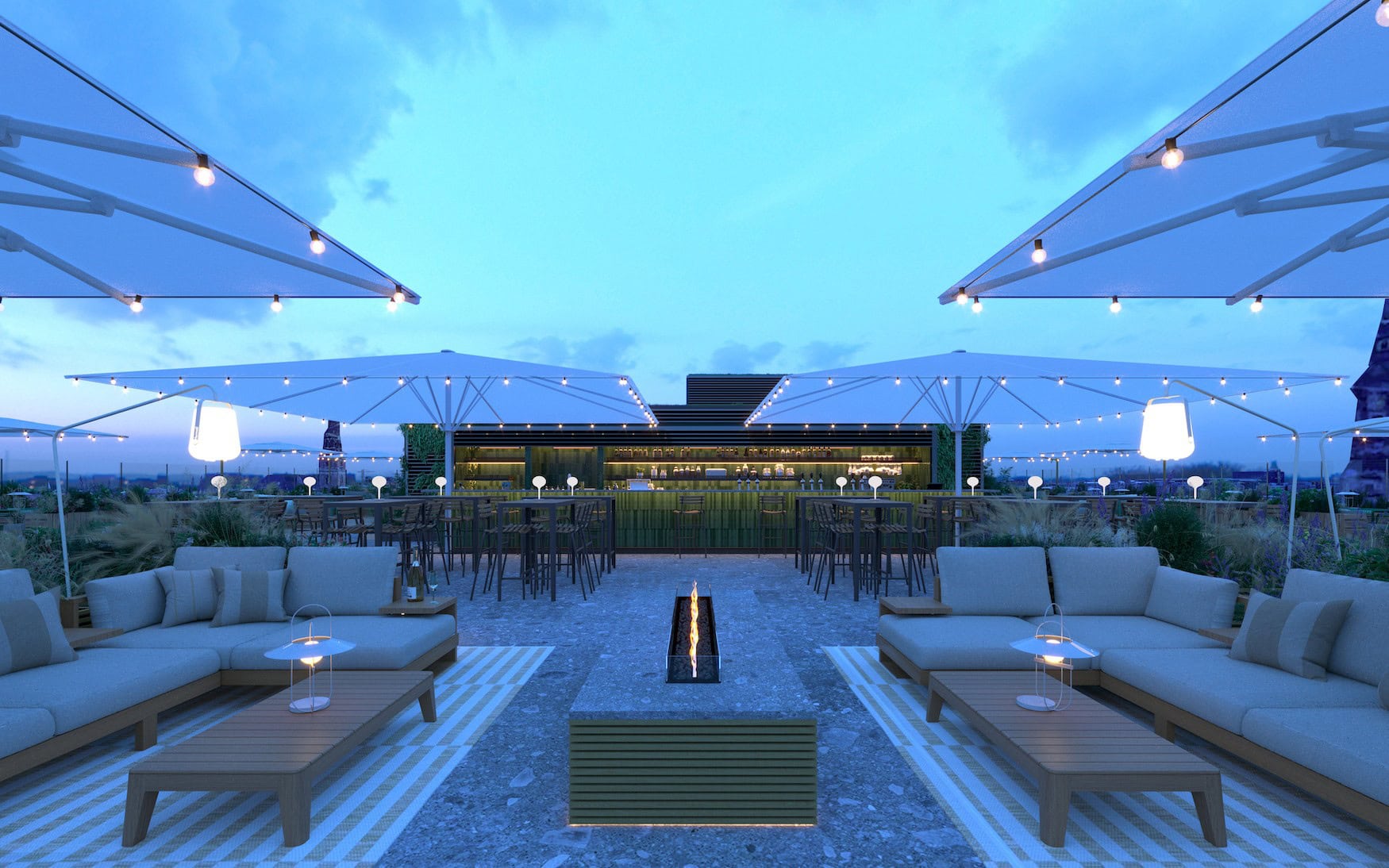 Die Dachterrasse des Hotels NH Collection Copenhagen. 