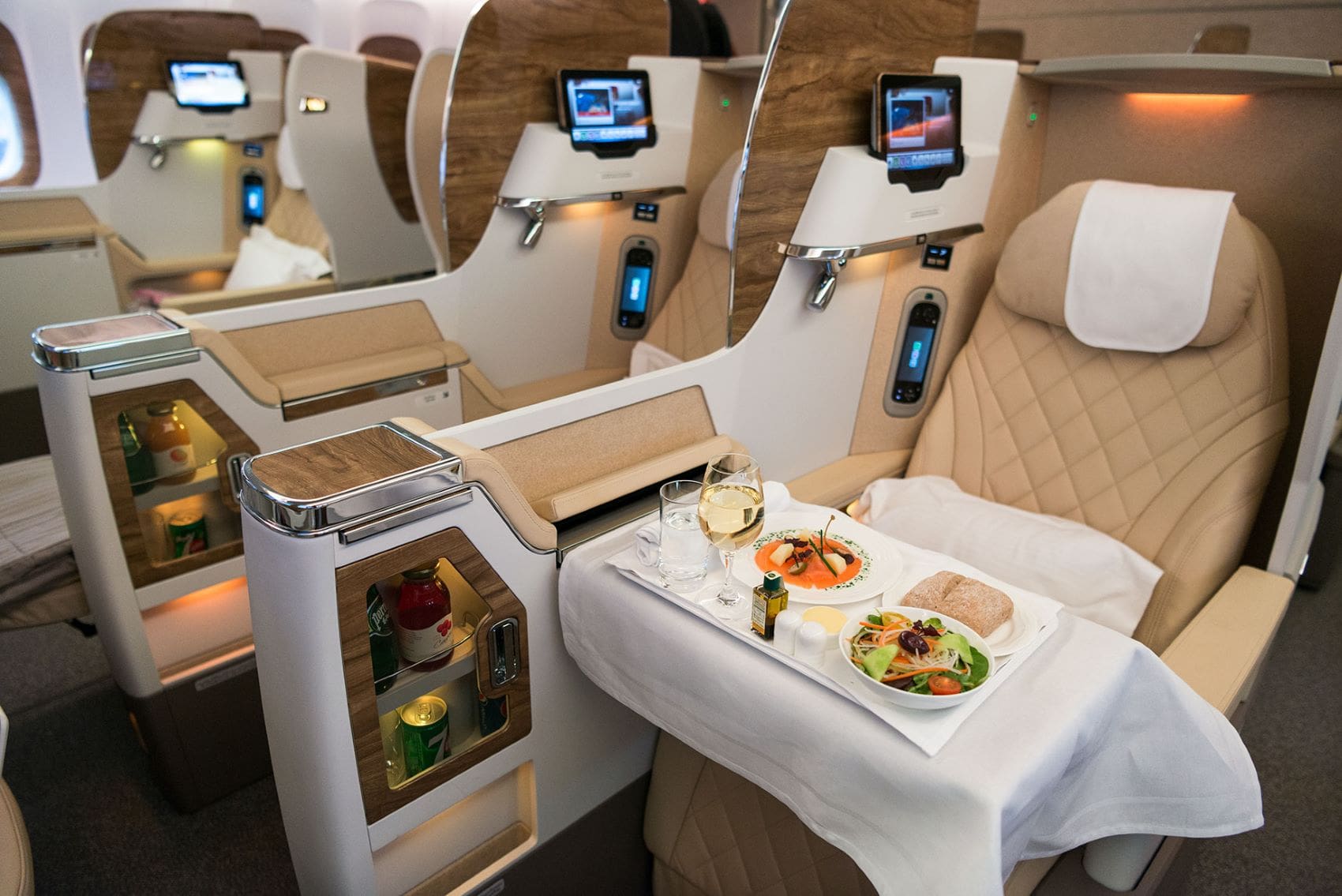 Business-Class-Sitze bei Emirates 