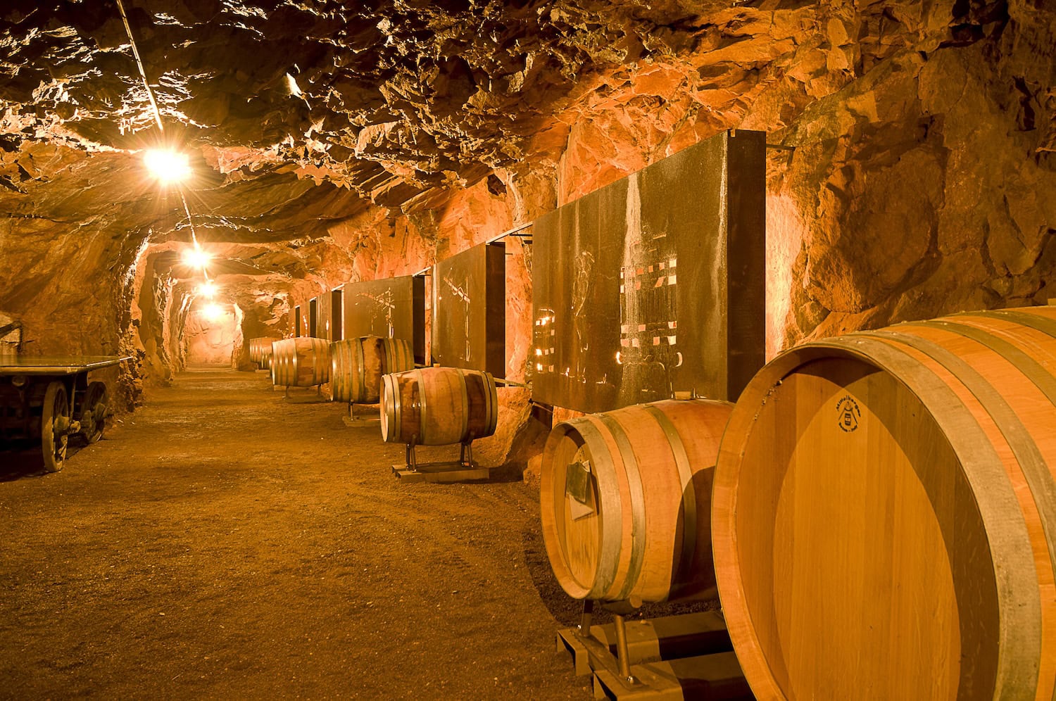 Der hauseigene Wein-Kulturbunker des Vinum Hotels Schloss Korb.