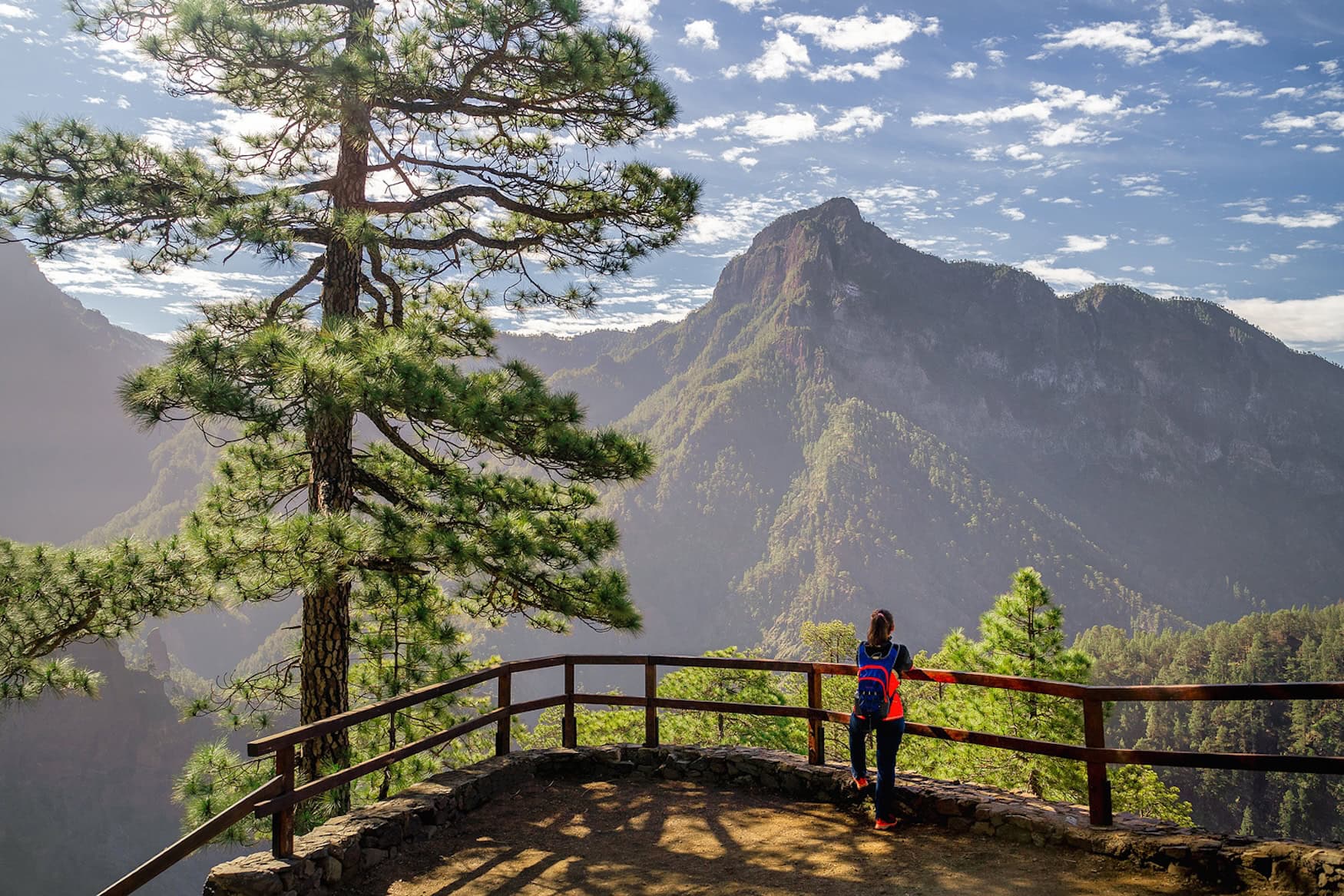Wanderin im Nationalpark auf La Palma auf den Kanaren