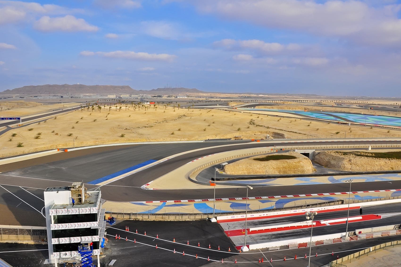 Gelände Bahrain International Circuit aus Vogelperspektive