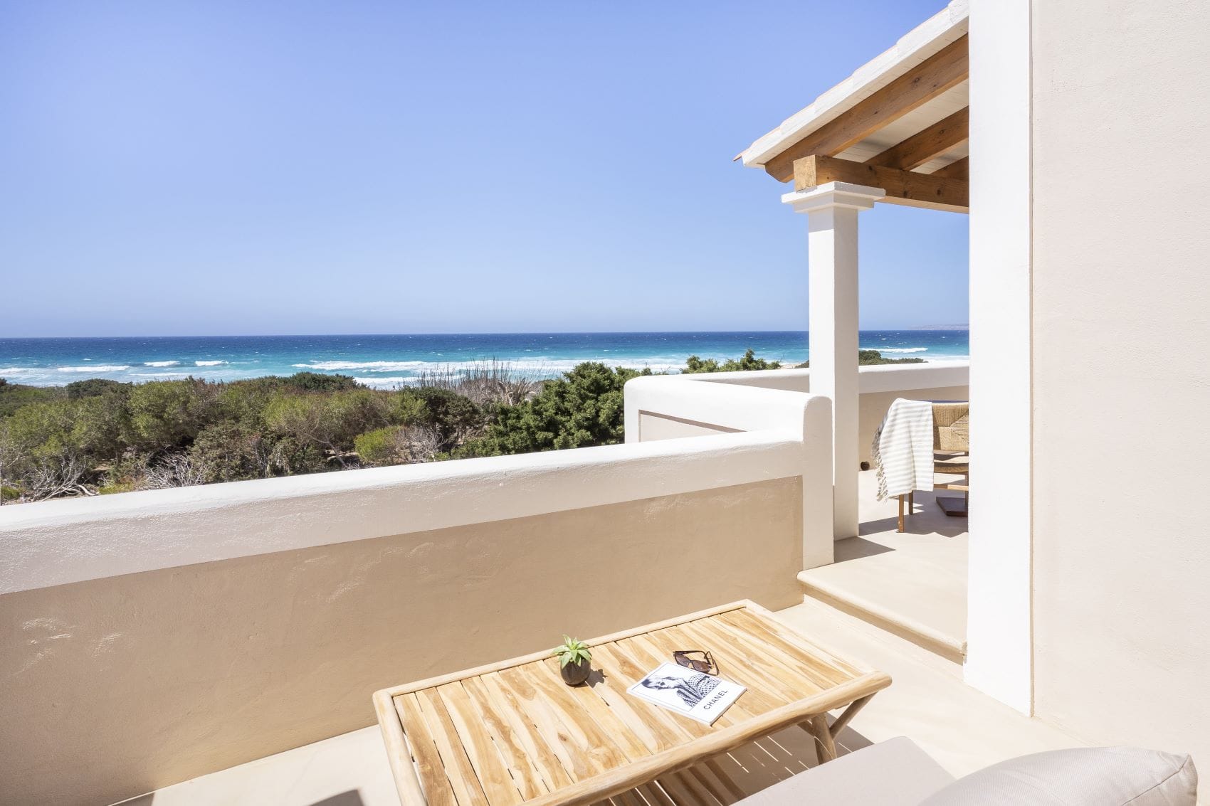 Blick vom Zimmerbalkon aufs Meer im Dunas de Formentera Hotel