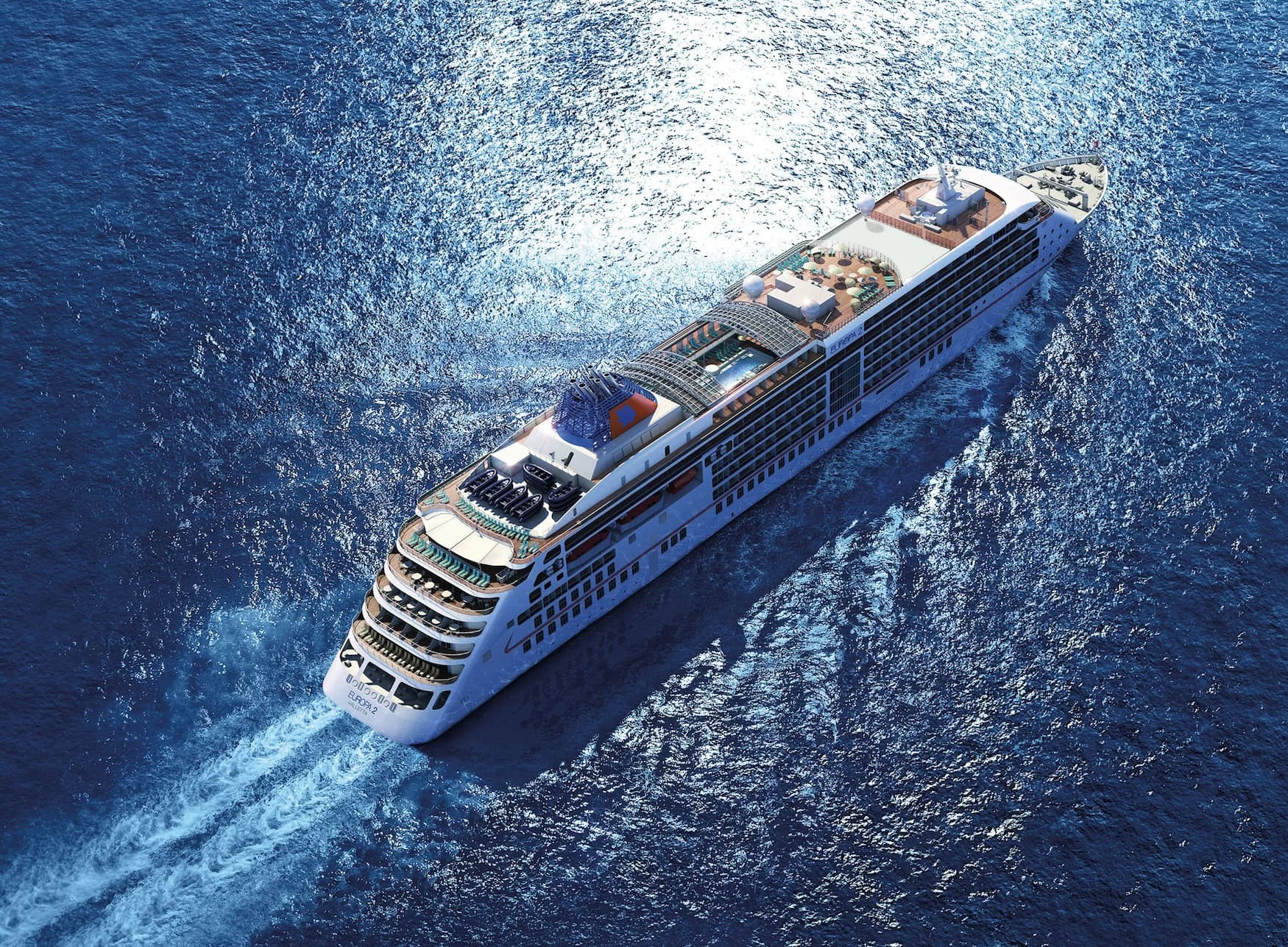 die MS Europa 2 von oben