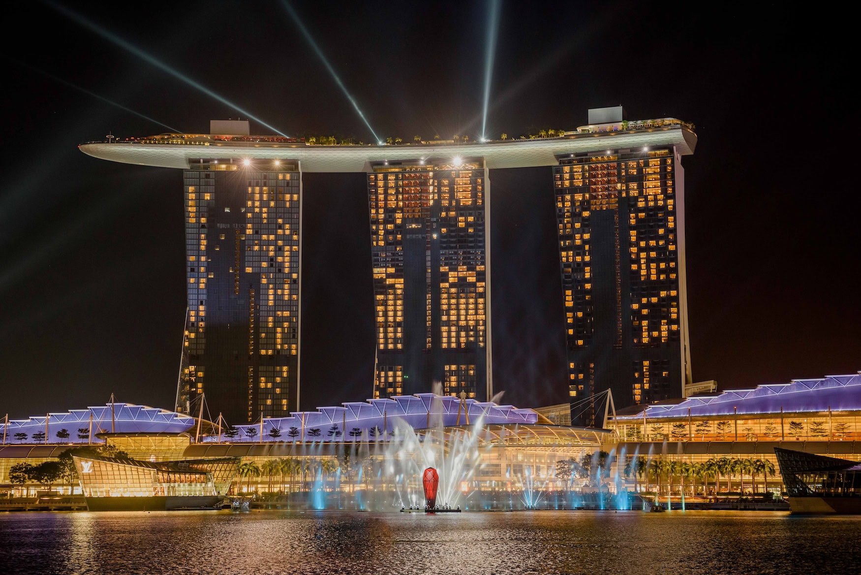 Marina Bay Sands in Singapur am Abend
