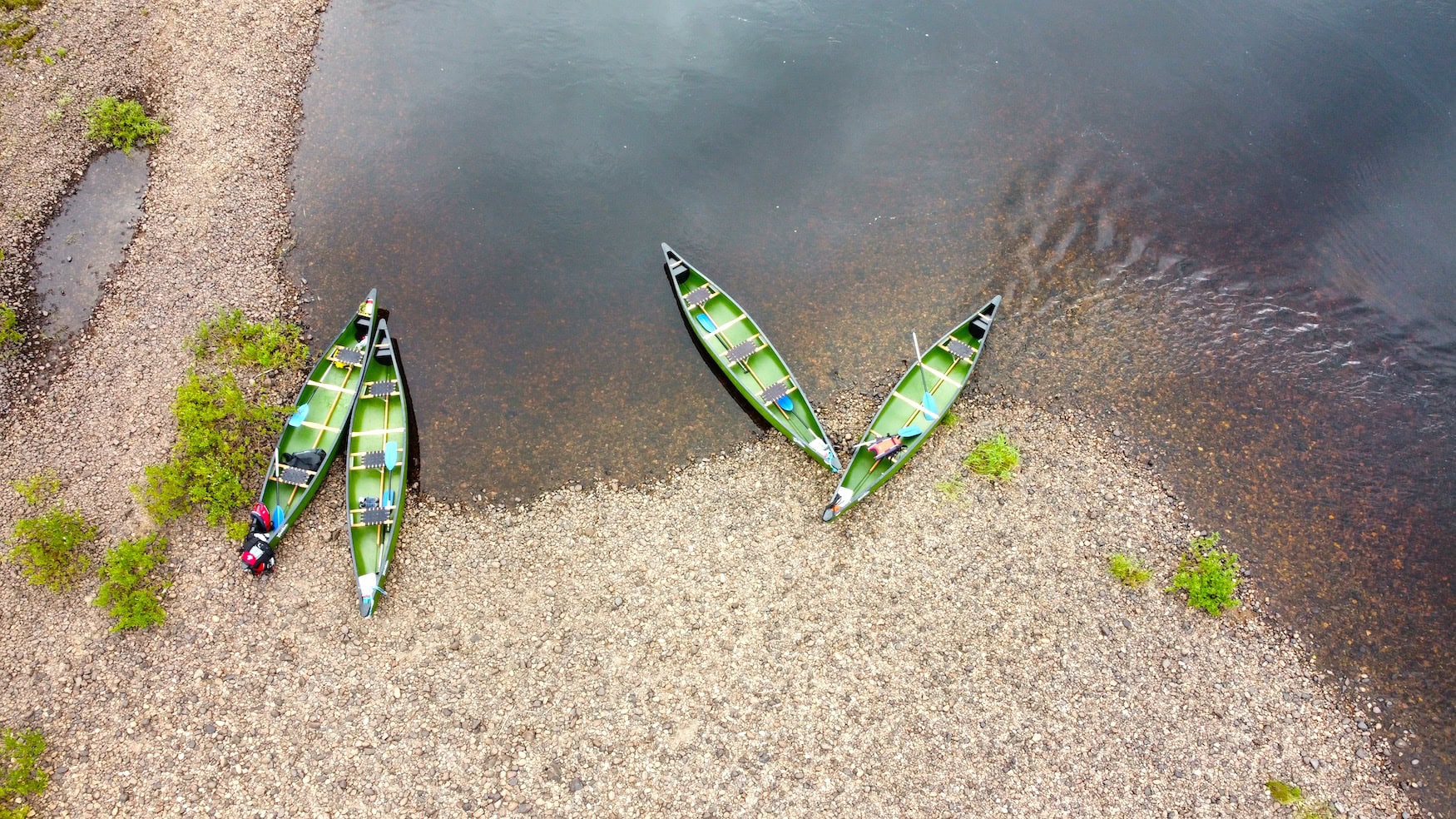 Kanufahren im Sommer in Lappland
