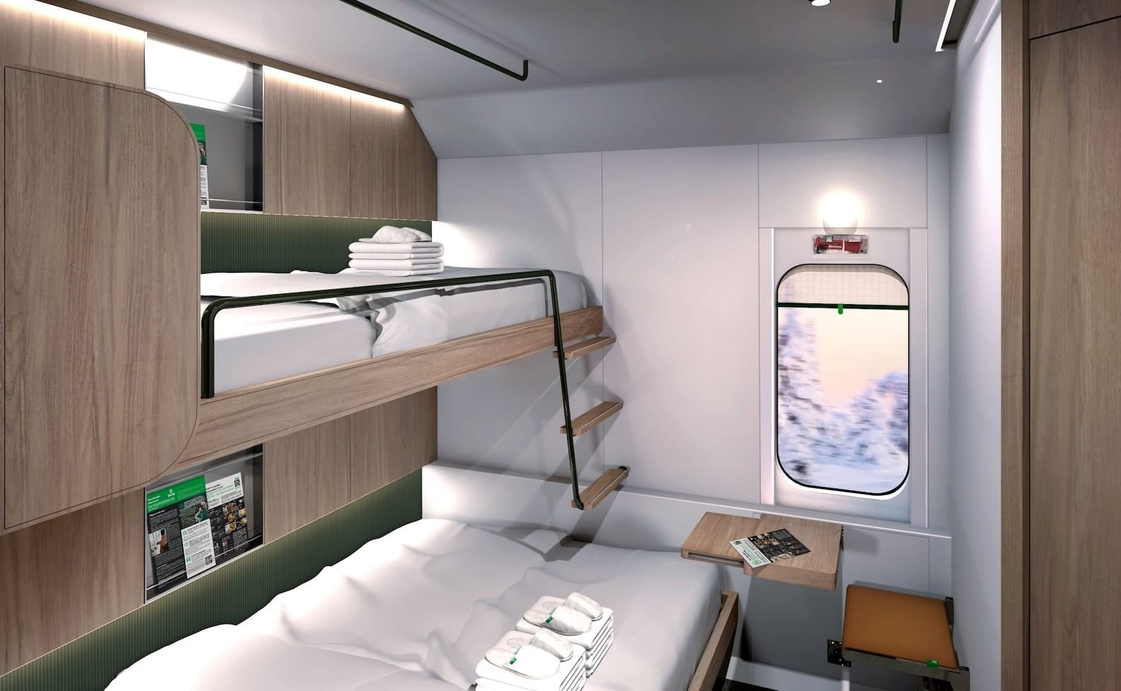 Blick in eine neue Schlafwagen-Kabine (Illustration).