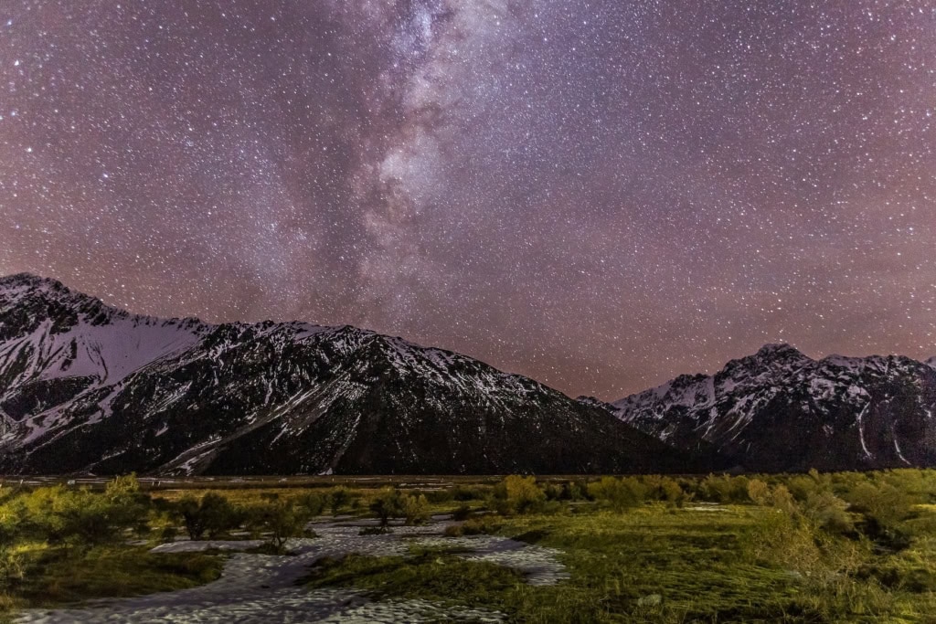 Der Nachthimmel im cMackenzie Dark Sky Reserve. 