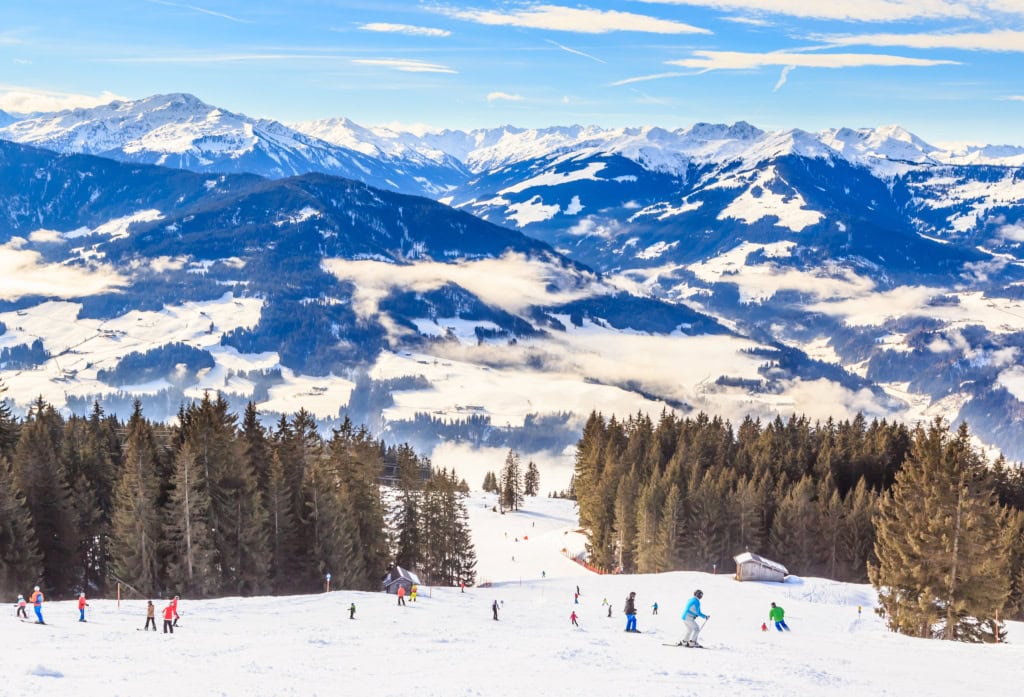 Eine Skipiste in Brixen.
