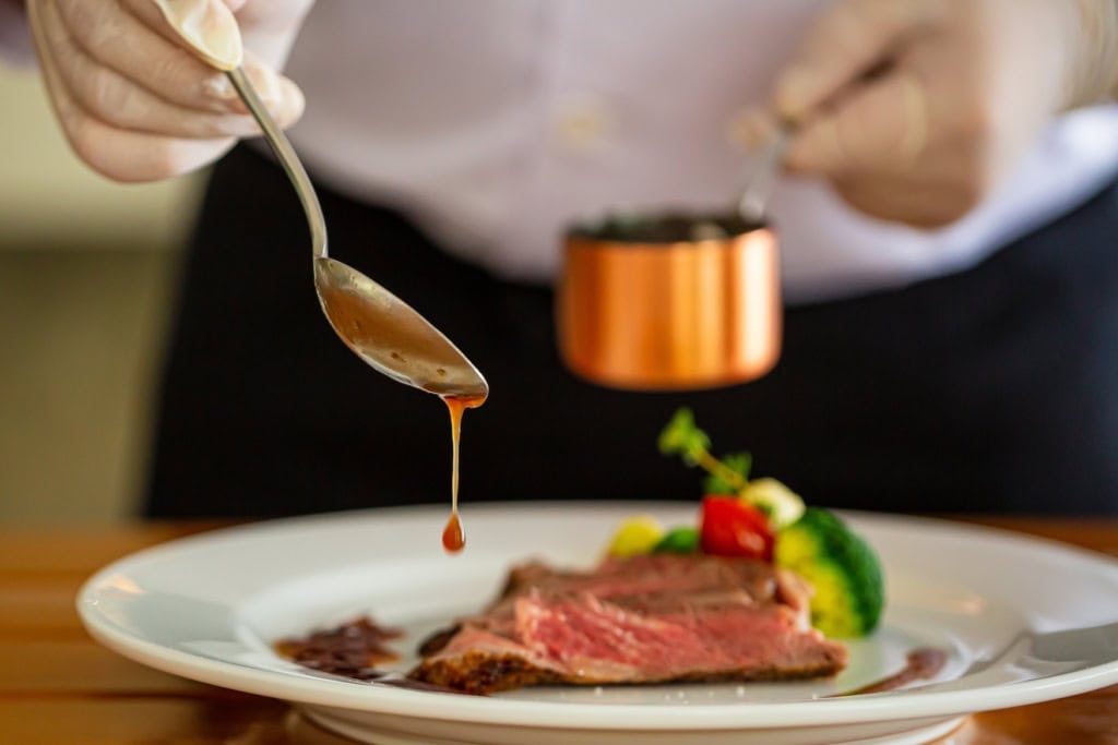 Rindersteak in einem Restaurant