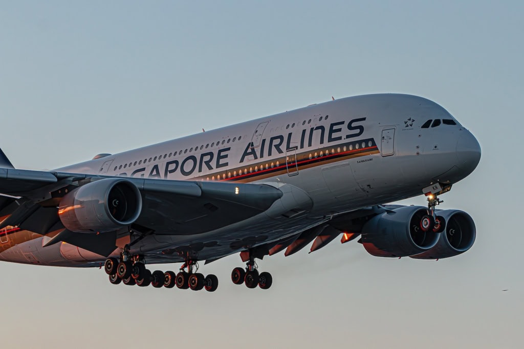 Ein A380 von Singapore Airlines. 