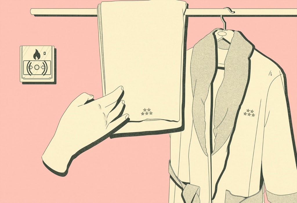 Illustration Feueralarm Bademantel