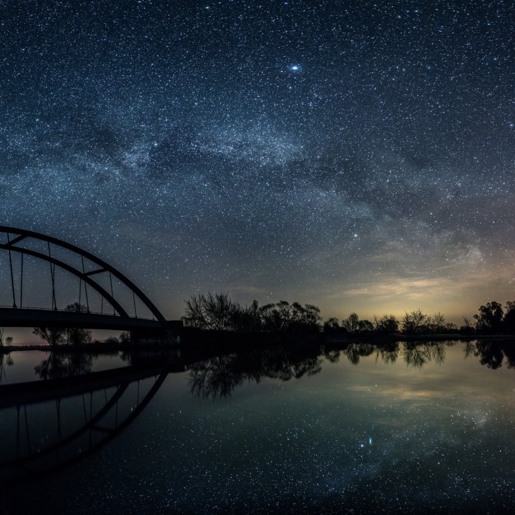 Der Naturpark Westhavelland bei Nacht.