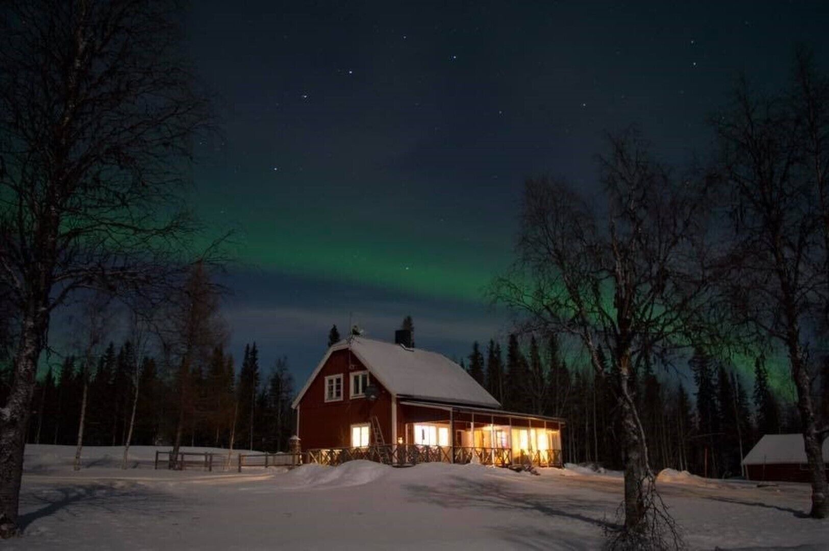 Ferienhaus mit Blick auf Nordlichter in Südlappland, Schweden 