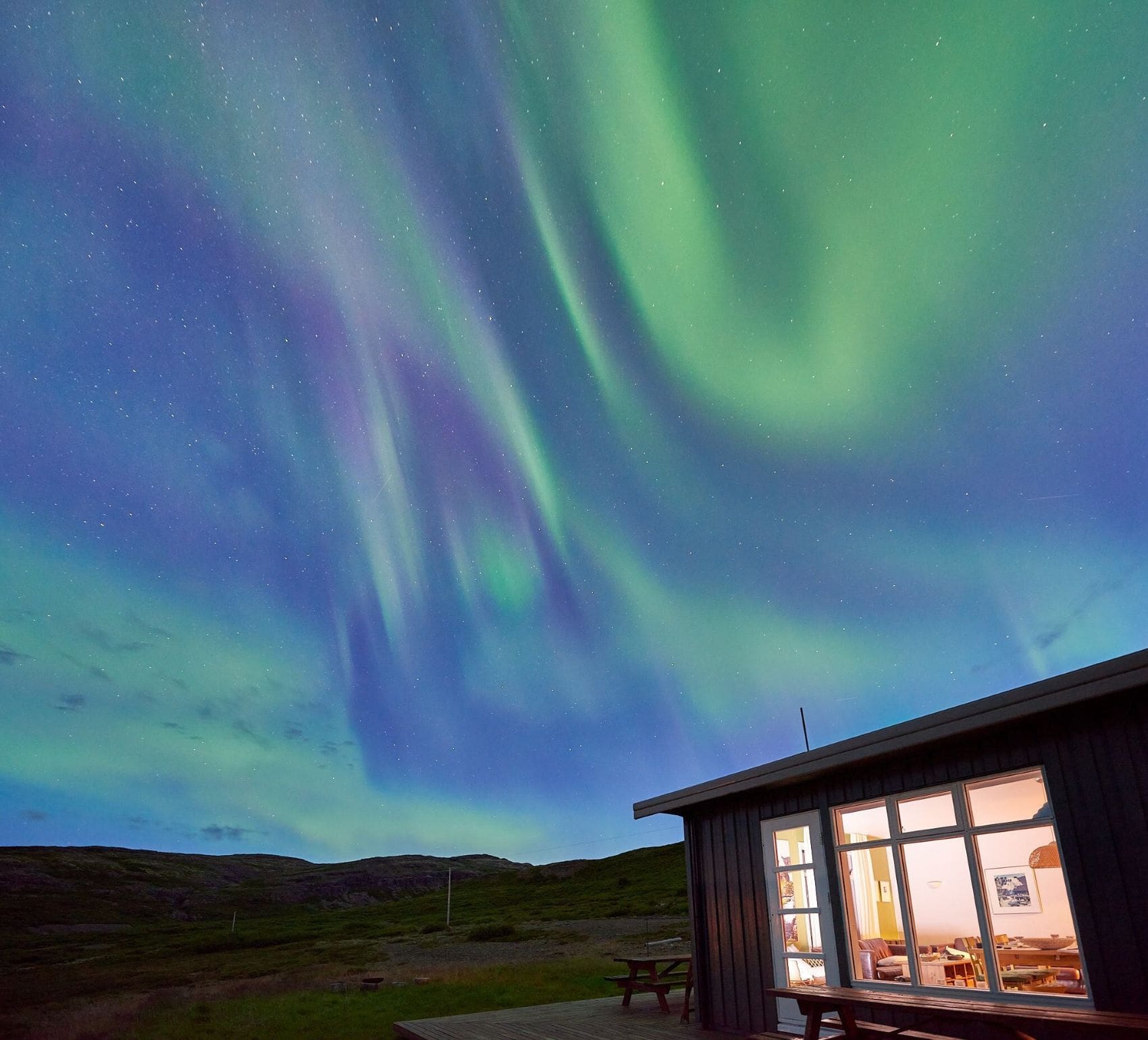 Ferienhaus in den Westfjorden auf Island mit Blick auf Nordlichter 