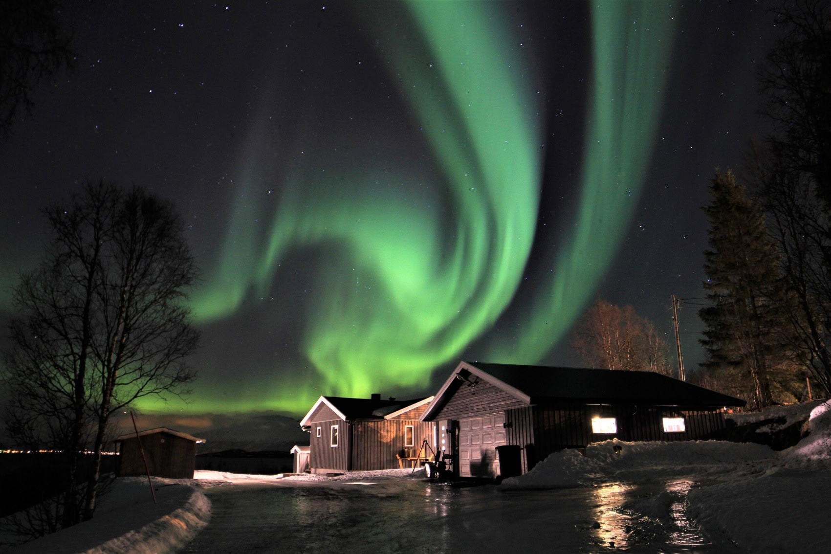 Ferienhaus mit Blick auf Nordlichter in Norwegen 