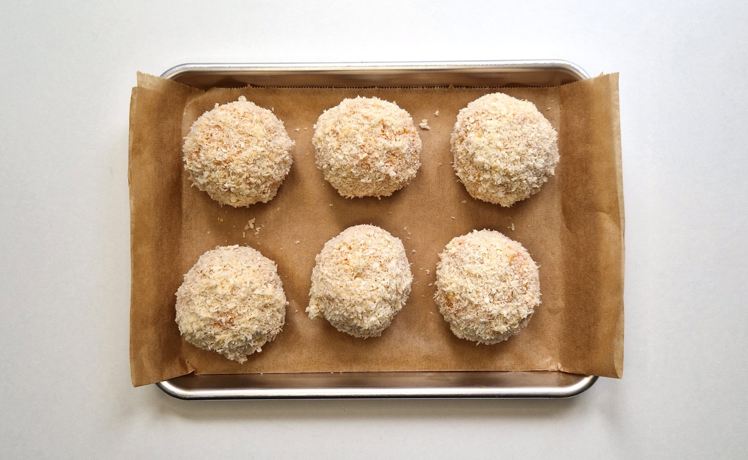 Panierte Kimchi-Arancini.