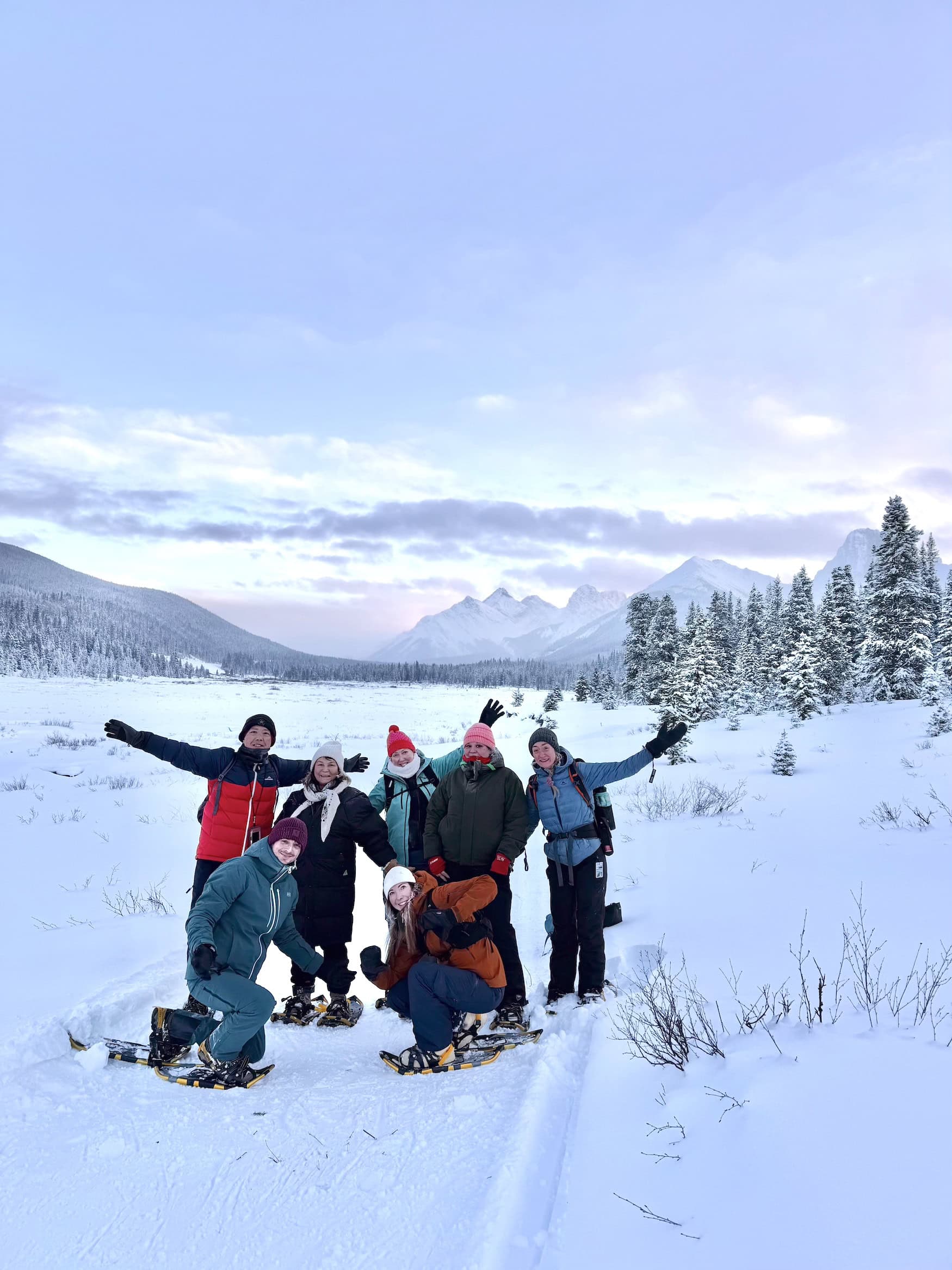 Gruppe im kanadischen Winter