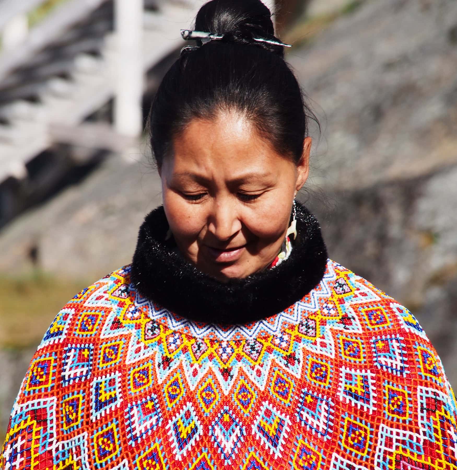 Inuit-Frau in Grönland