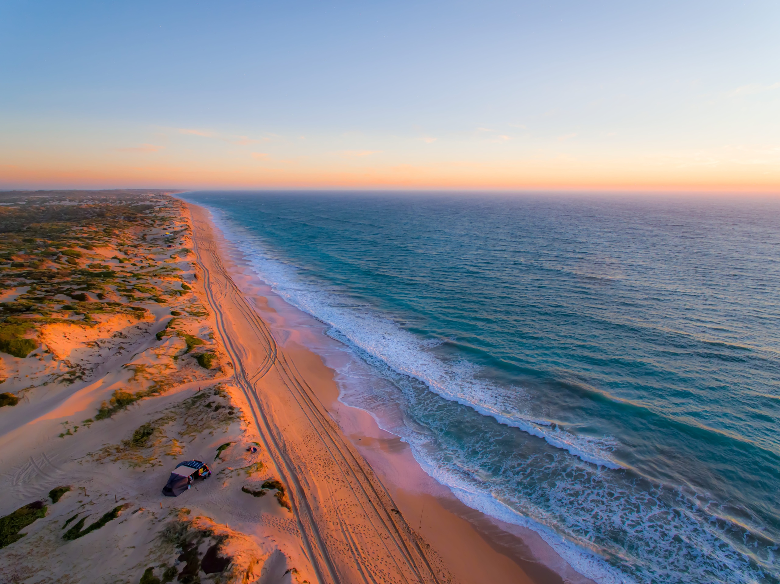 der Cooring Beach in Südaustralien von oben