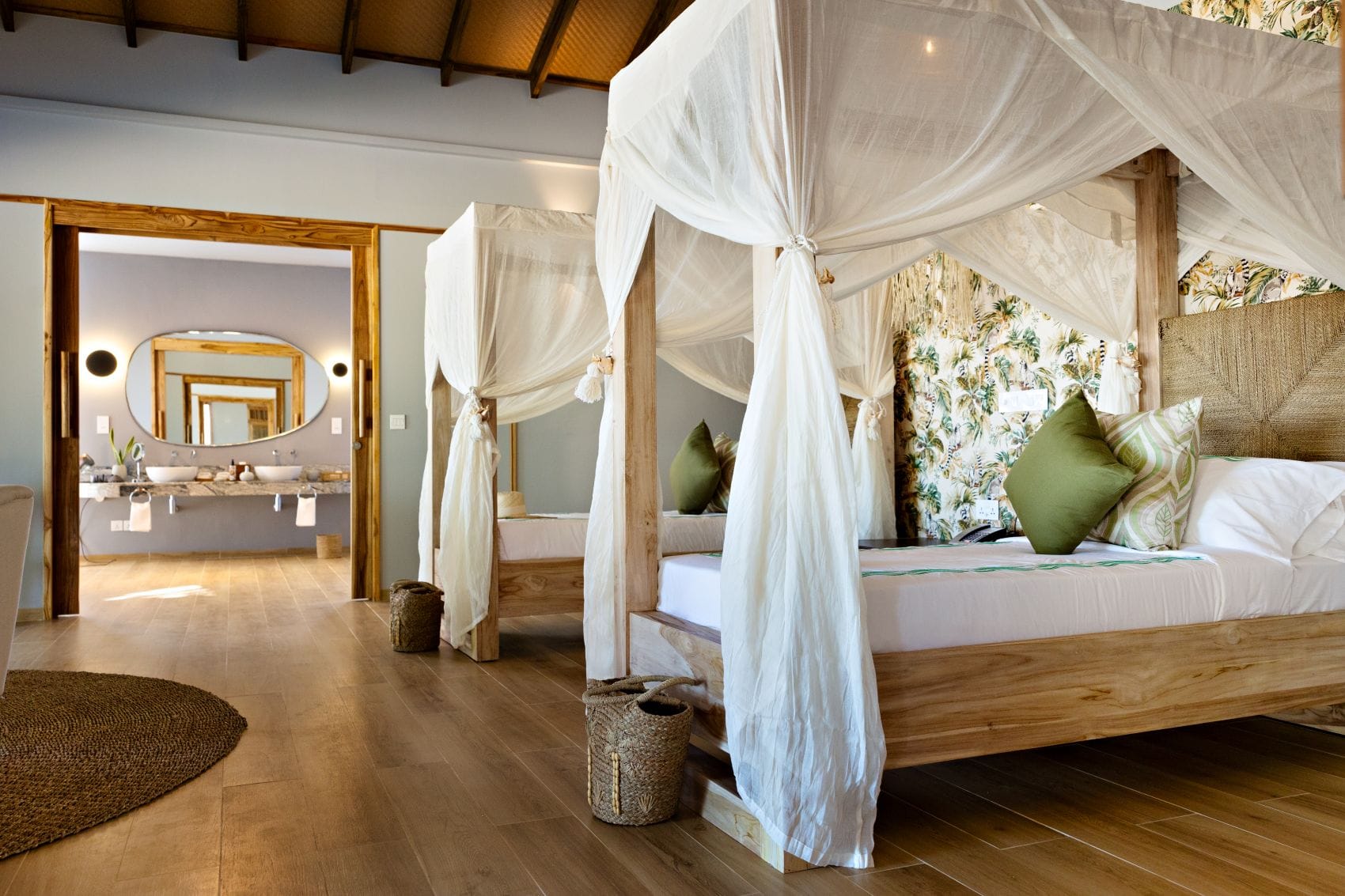 Schlafzimmer in Villa im Bawe Island Resort, Tansania