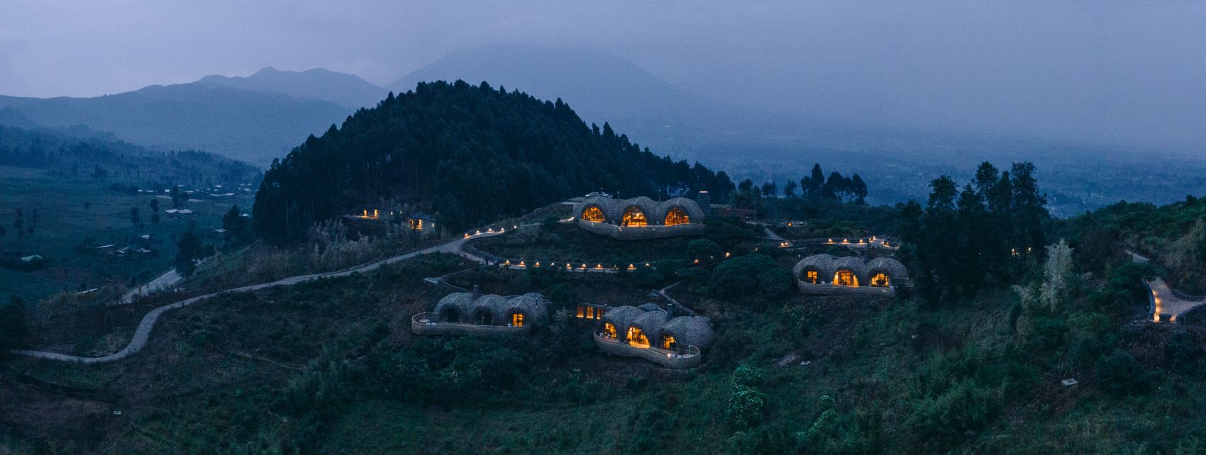 Bisate Reserve Lodge in Ruanda aus der Vogelperspektive