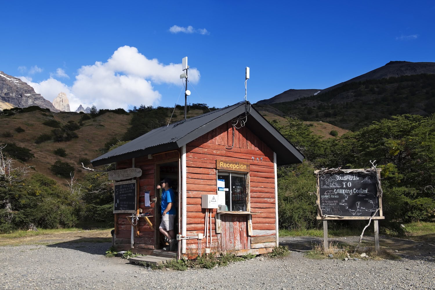Rezeption eines Camping-Platzes in Südamerika