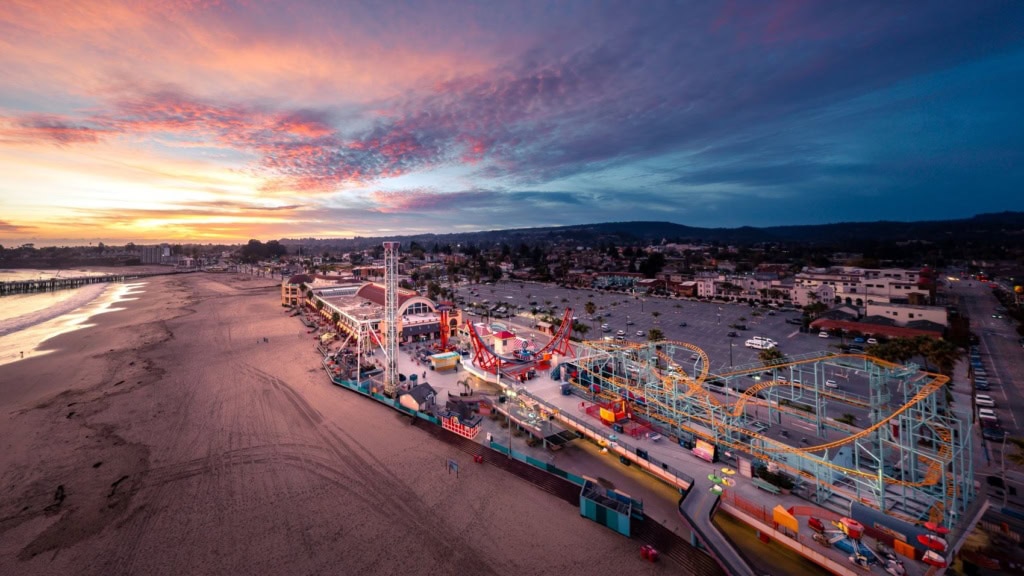 Strand von Santa Cruz aus der Luft fotografiert