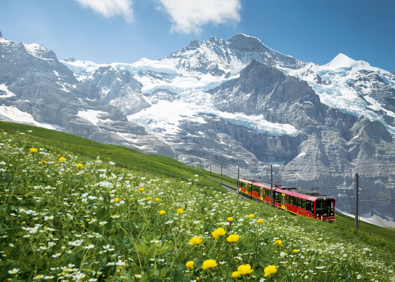 Panoramablick der Jungfraubahnen in der Schweiz