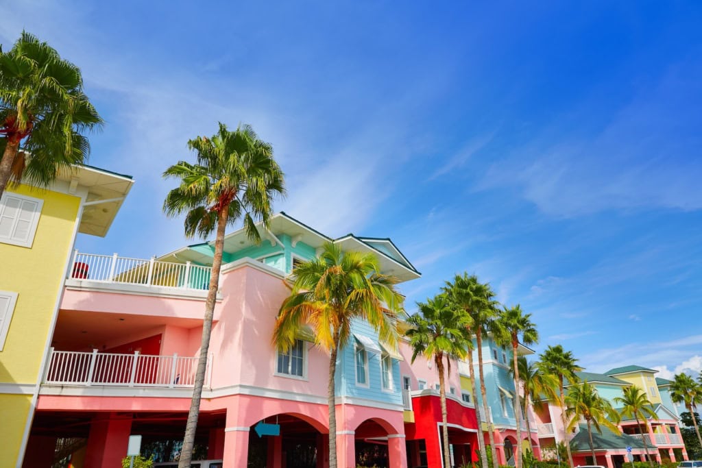 Bunte Häuser in Fort Myers.