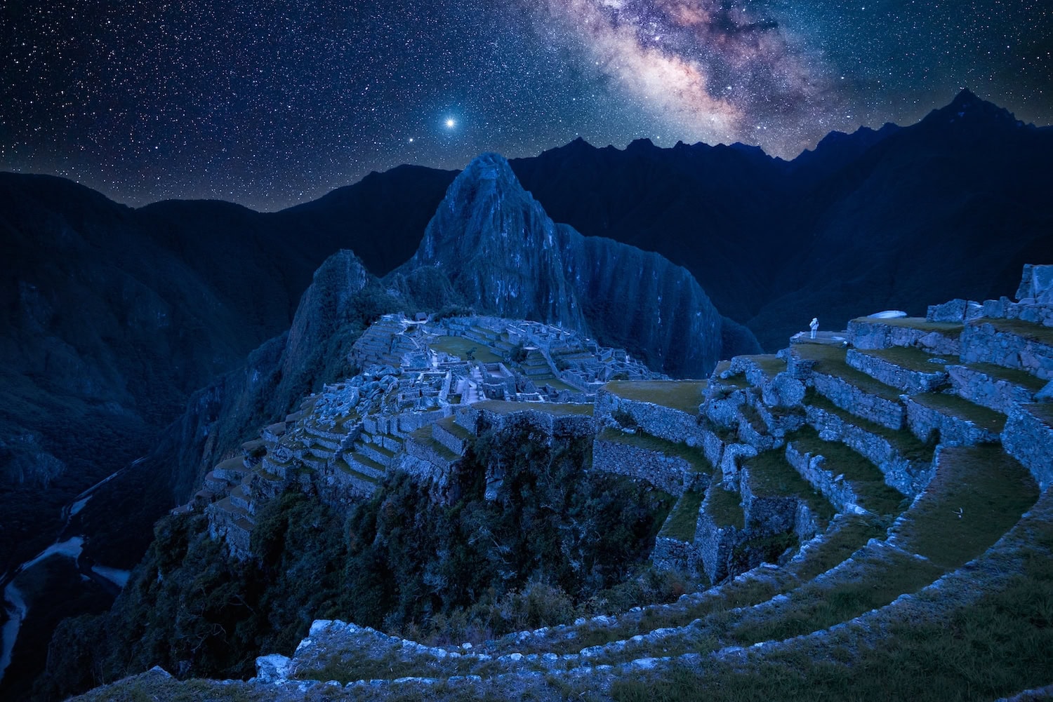 Milchstraße über dem Machu Picchu 
