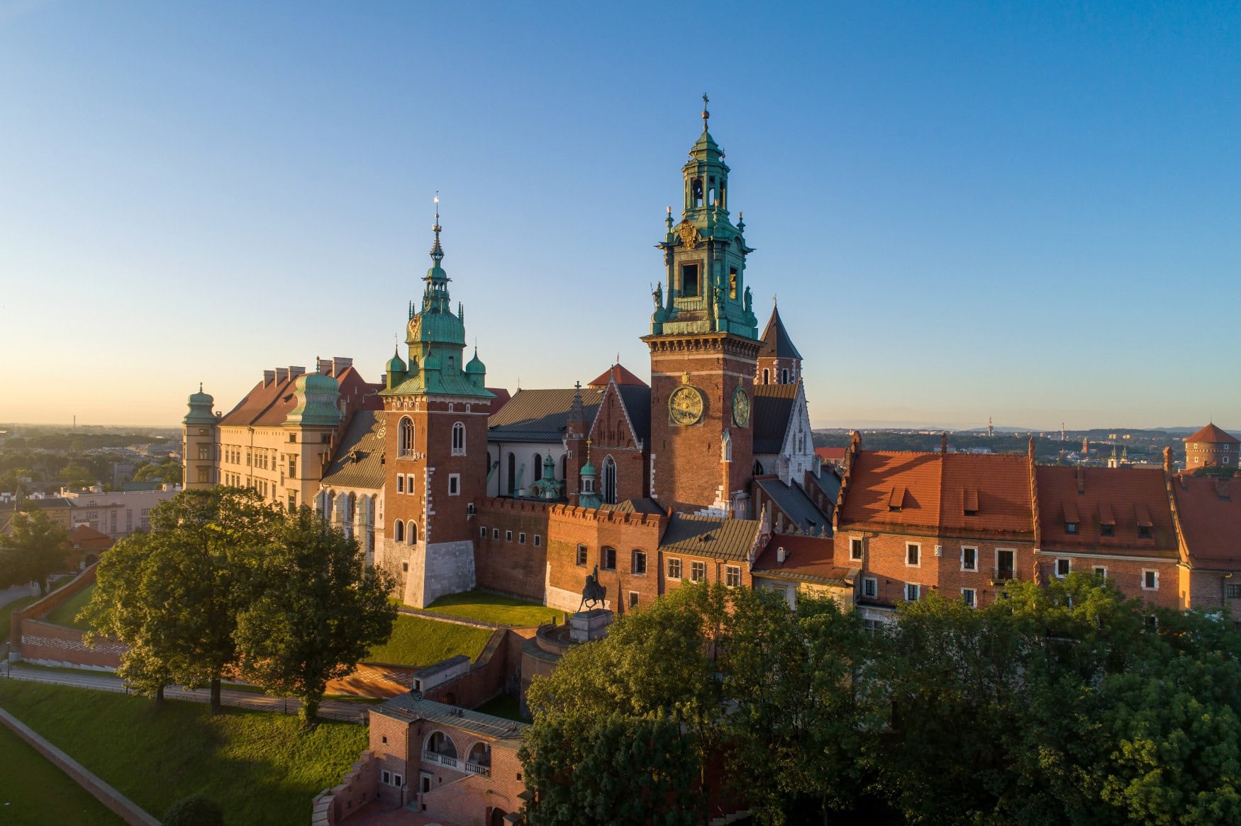 Der Wawel in Krakau im Sonnenuntergang