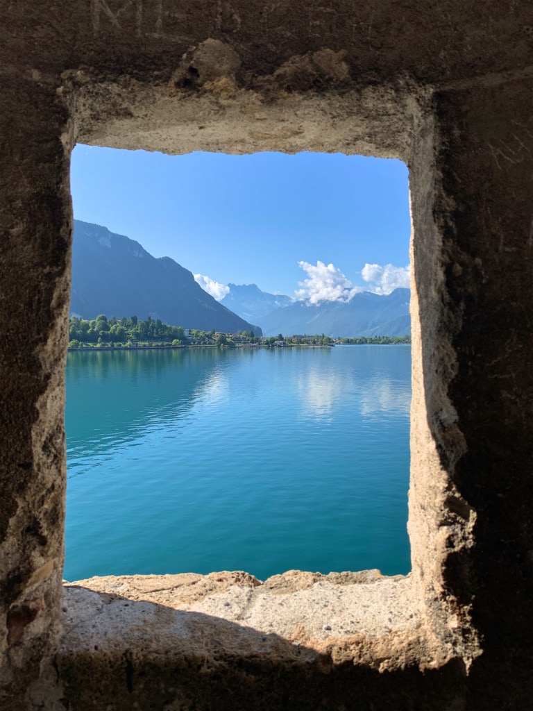 Aussicht aus dem Schloss Chillon auf den Genfer See